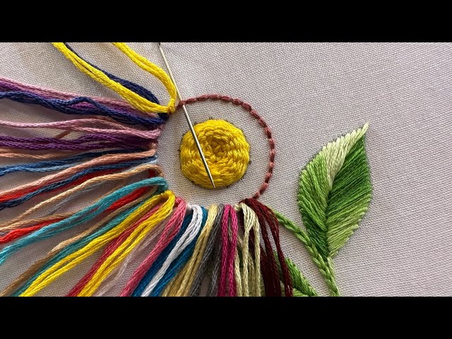 Beautiful flower embroidery|hand embroidery|hand craft|kadhai