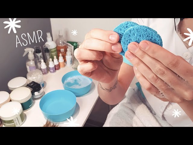 ASMR soft spoken | facial cleansing | Serums and LED mask • Roleplay