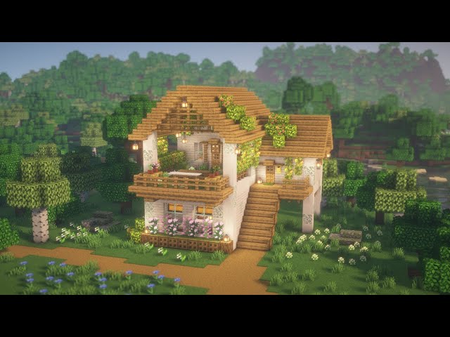 [Minecraft] How to Build an Aesthetic Pale Oak House / / Tutorial