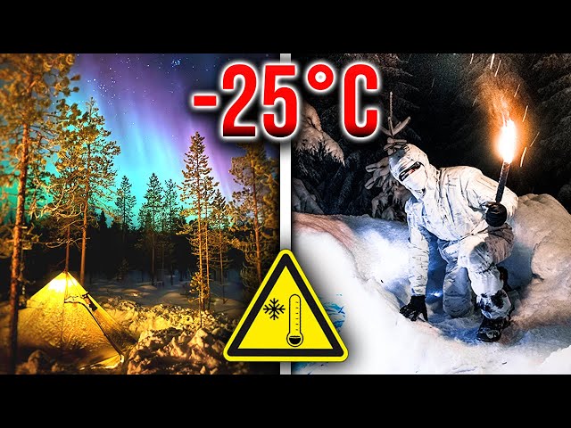 Die KÄLTESTE Nacht meines Lebens! - ÜBERNACHTUNG im Polarkreis bei -25°C!