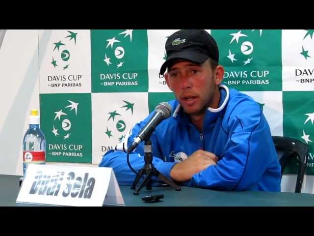 Davis Cup press conference with Dudi Sela (Israel) after losing to Vasek Pospisil (Canada)