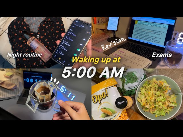 5:00 Am Study Vlog | Exam revision, Black coffee, Salad Recipe 📚