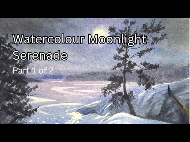 Watercolor Moonlight Serenade on Georgian Bay