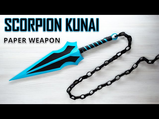 Scorpion KUNAI from Mortal Kombat. How to make Origami Weapons Easy