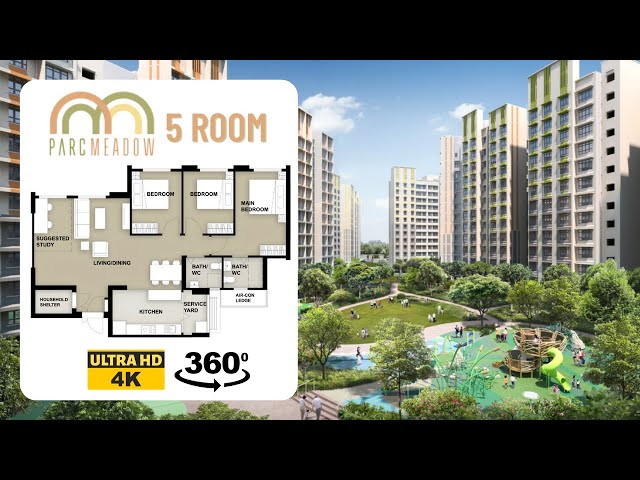 Parc Meadow @ Tengah 5-room Virtual Tour | 2023 May Tengah BTO | VR 360 4K