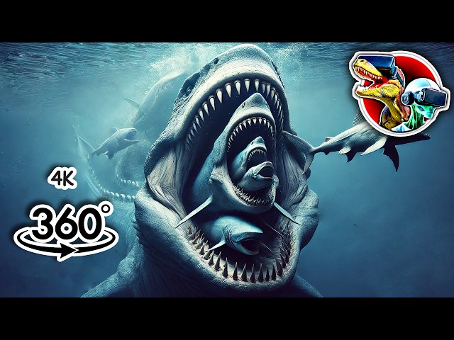 360 Sea Monster Eat Monsters Size Comparison | 360 video 4K