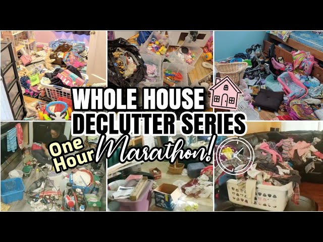 EXTREME CLEAN WITH ME | WHOLE HOUSE DECLUTTER SERIES ⏱️ ONE HOUR TIME LAPSE CLEANING MARATHON!!