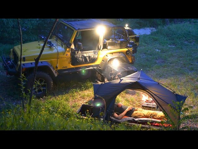 Relaxing Camping in the Haunted House | Jeep Wrangler TJ Overland MODS