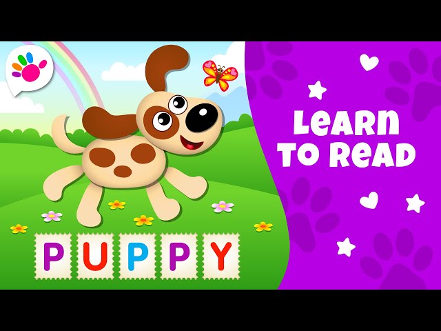 Be ready for school!  Learn to read in English! – Puppy, Sun, Pins, Yacht