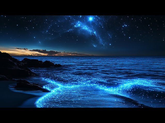 Peaceful Night Sea Sound | Relieve Stress, Anxiety, Deep Relaxation and Good Sleep