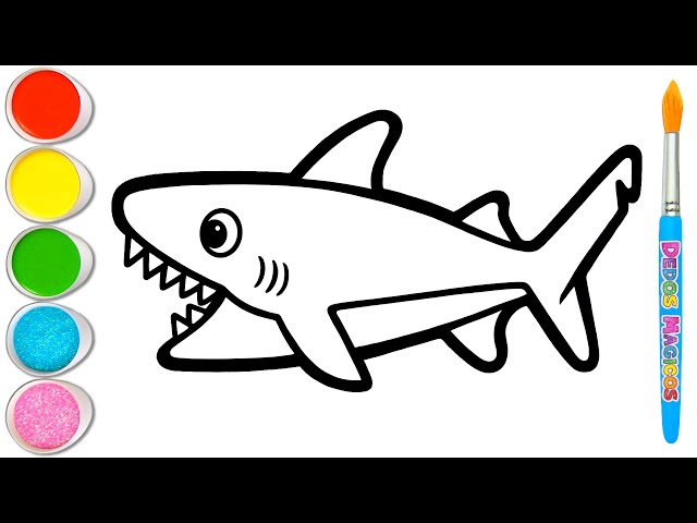 Dibuja y Colorea Lindos Tiburones, Hermosos Pulpos y Peces Coloridos 🦈🐙🐠 Animales Marinos #101