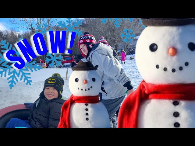 Kids Snow Tube and Ski Review Family Fun Vacation Sugar Mountain North Carolina Real Snow