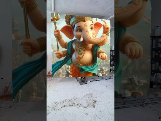 Ganpati Bappa morya drawing photo 🥰🙏🌺 #shorts #youtubeshorts #viralshorts #ganesh #ganpatibappamorya