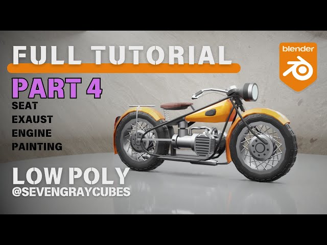 HOW TO model LOW POLY Motorcycle in BLENDER - FULL TUTORIAL - PART 4