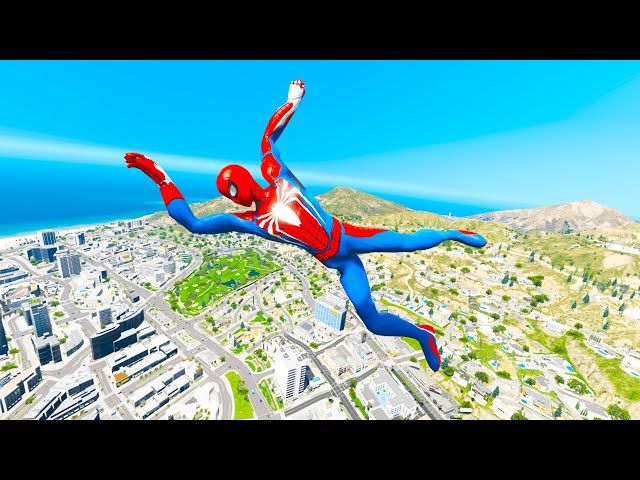 GTA 5 Spiderman Epic Jumps Compilation(GTA V Fails Funny Moments)