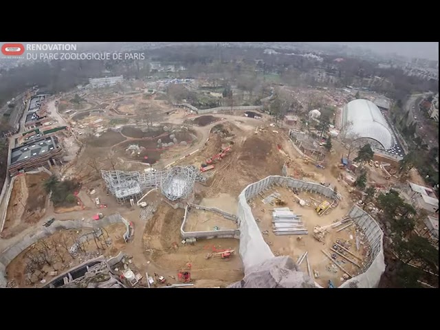 The construction of a brand new zoo in Paris, bois de Vincennes