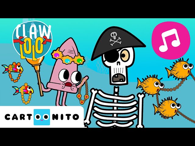 O tesouro do pirata 🎵 Dança divertida com animais marinhos 🌊 | Clawlolo 🦀 | Cartoonito