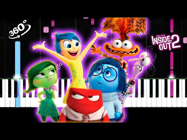 Inside Out 2 - Outside Intro (Easy Piano Tutorial) 360° VR