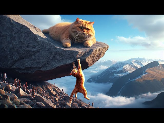 New MEOW MEOW Cat sad sound,Ginger Cat’s Terrifying Mountain Adventure #cat #ai #cutekittten