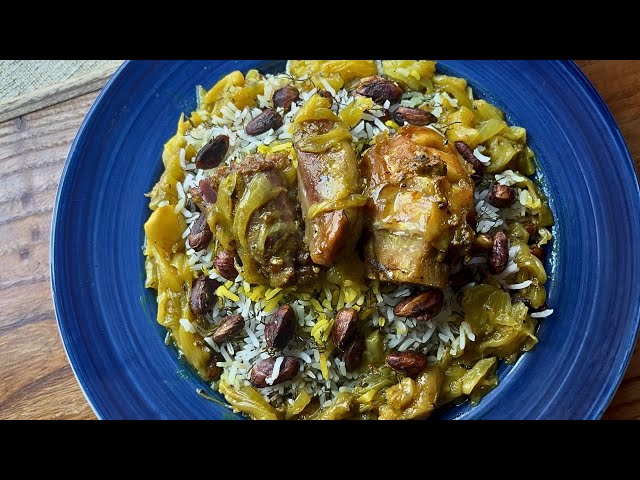 Persian luxurious Pistachio Rice with lamb sharks recipe