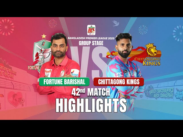 Chittagong Kings Takes on Fortune Barishal in EPIC BPL 2025 42nd Match Highlights