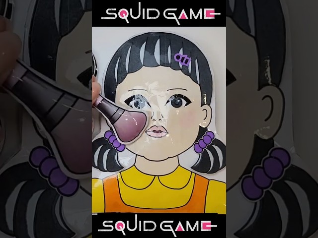 Squid Game Young-hee Makeup💄#asmr #papercraft