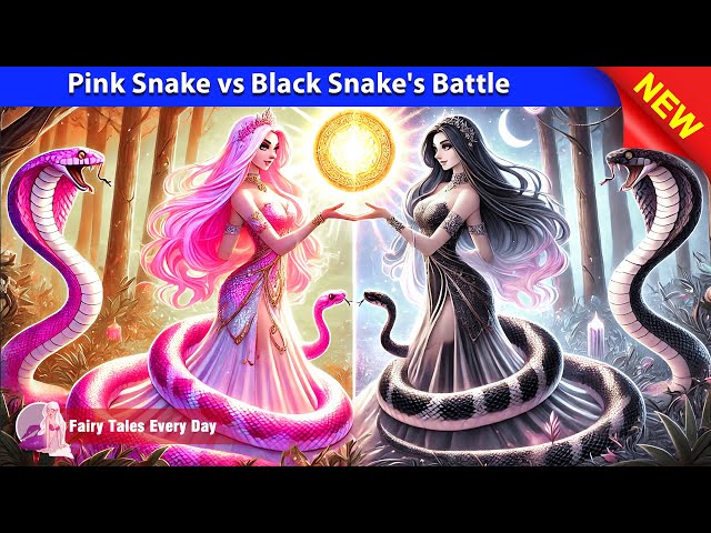 Pink Snake vs Black Snake's Battle 🐍 Bedtime Stories - English Fairy Tales 🌛 Fairy Tales Every Day