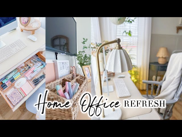 HOME OFFICE MAKEOVER // COTTAGE FARMHOUSE HOME OFFICE RESTOCK // CHARLOTTE GROVE FARMHOUSE