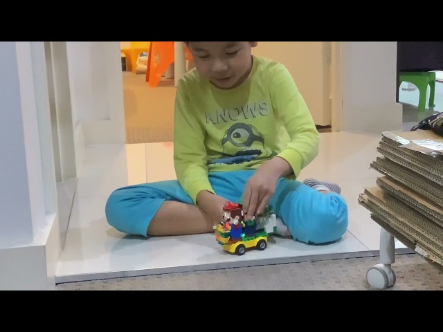 Lego Mario and Lego Luigi car crash