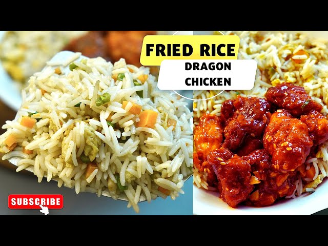 Easy Fried Rice and Dragon Chicken Recipe in Indo -Chinese - One of the delicious combo