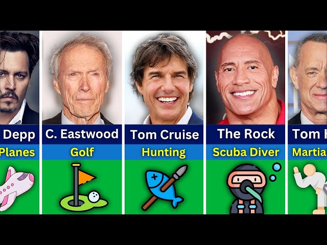 ⛳ Hobbies of Famous Hollywood Actors | Data Comparison