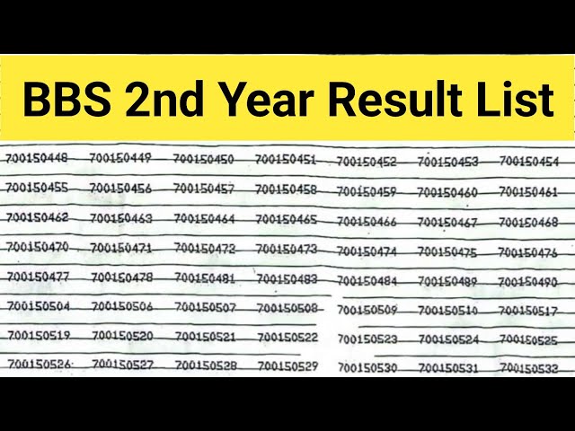 BBS 2nd Year Result Passed List || How To Check BBS 2nd Year Result | bbs second year Result 2081