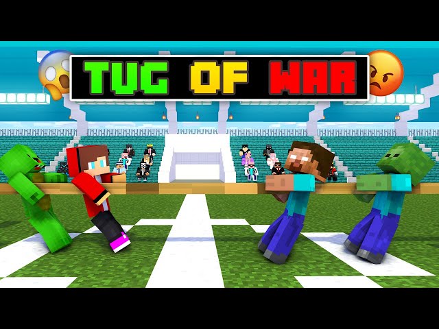 MAIZEN : Mikey and JJ's challenge🏆 TUG OF WAR - Minecraft Animation