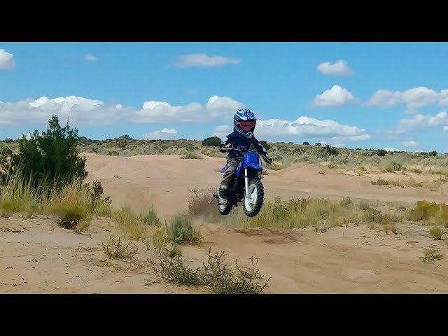 Shaun, 5yrs old, practicing jumping on his PW50 - 10-13-2018