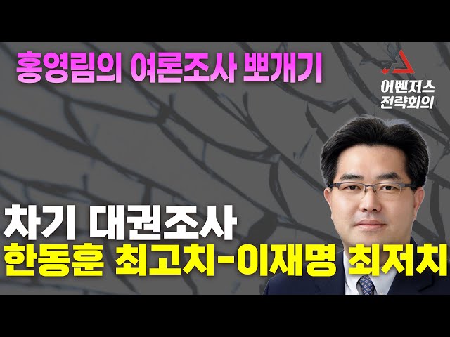 차기 대권조사, 한동훈 최고치-이재명 최저치