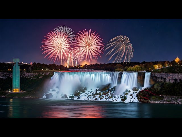 Niagara Falls Fireworks & Light display #oc #niagarafireworks #trendingtoday #asmr #asmrsounds