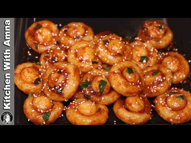 Trending Chilli Garlic Korean Potatoes Recipe l Potato Snacks Recipe By Kitchen With Amna