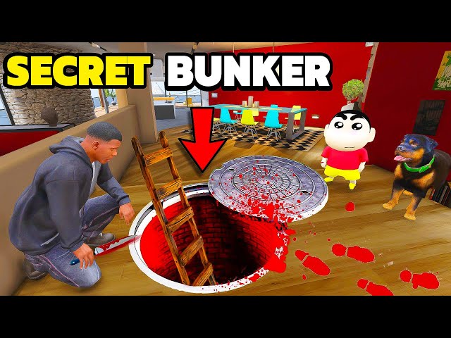 Franklin & Shin chan Opened a Secret Bunker inside his house in GTA 5 in Telugu