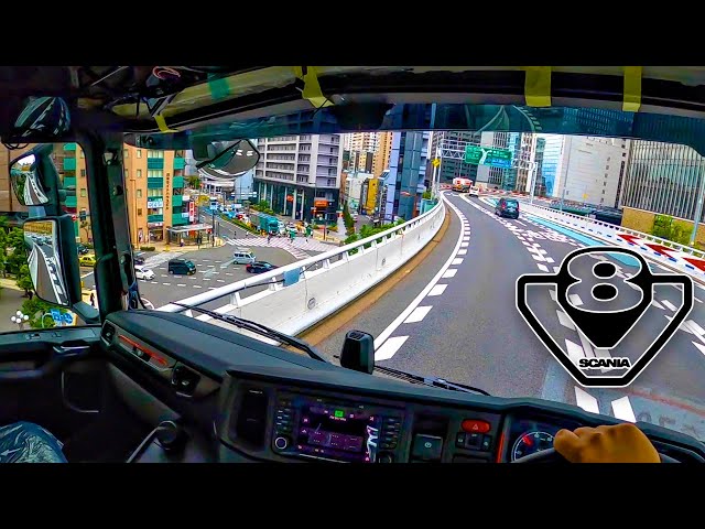 Driving a Scania V8 through Osaka, Japan