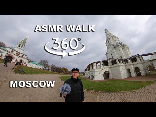 【4K 360°】WALKING around OLD PARK in 360° with ASMR sound. KOLOMENSKOYE MOSCOW