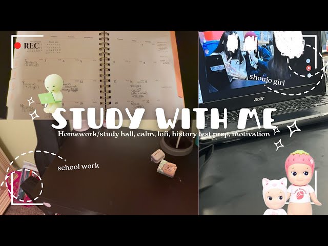 ೃ⁀➷ STUDY WITH ME || Homework/study hall, calm, lo-fi, motivation, study tips