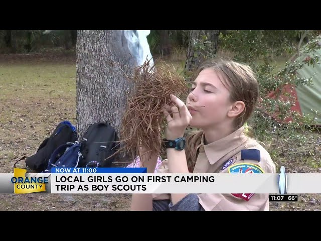 Girls now learning Boy Scout skills and values on camping trip