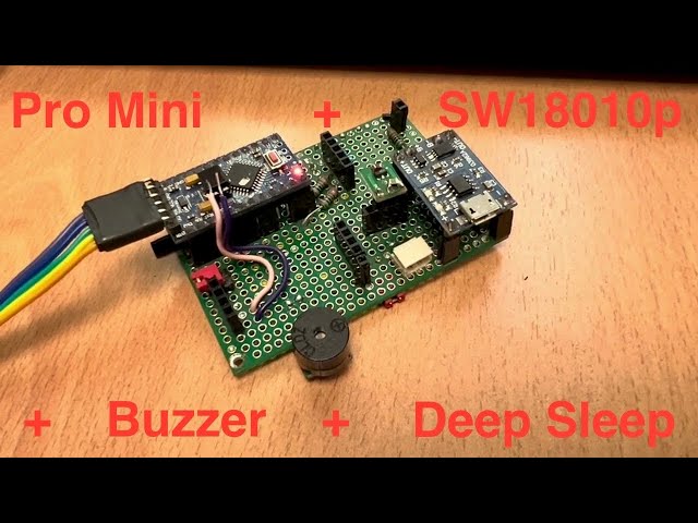 Arduino + Vibration switch + Buzzer + Deep Sleep