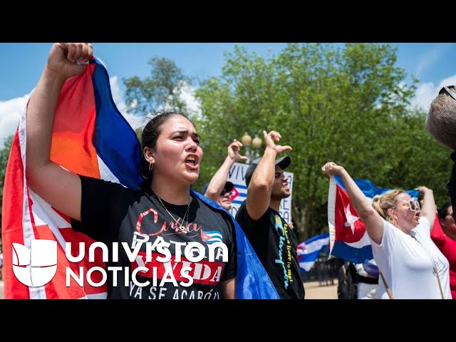 “Estamos cansados”: cubanos protestan frente a la Casa Blanca para pedir la libertad de la isla