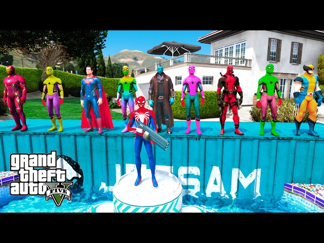 GTA 5 Epic Ragdolls GREEN SPIDERMAN VS RED MINION VS GREEN MINION (Physics & Funny Fails) Ep,414