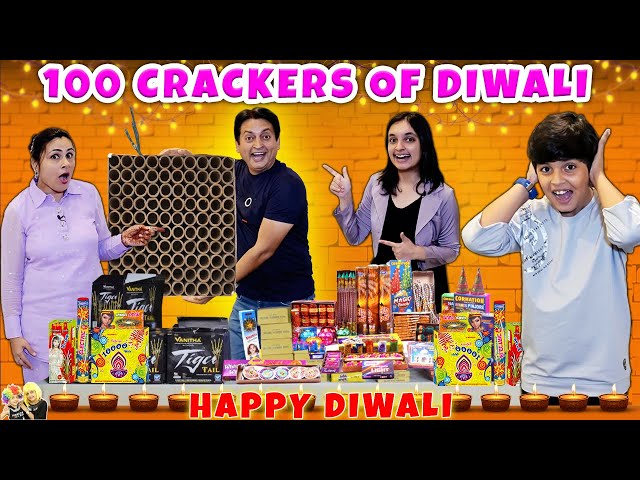 100 CRACKERS OF DIWALI | Diwali celebration with Family | Diwali Pathake | Aayu and Pihu Show