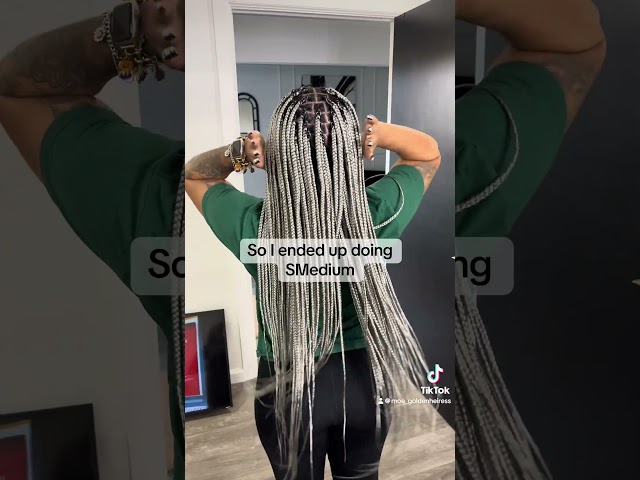 HOW DID I DO THAT 😱🤯😳 #braids #knotlessbraids #protectivestyles #silver #knotlessboxbraids