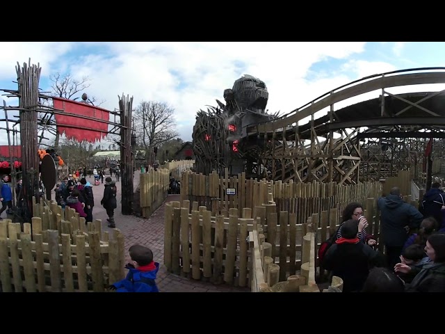 Queueing for the Wicker Man in 360 4K Alton Towers