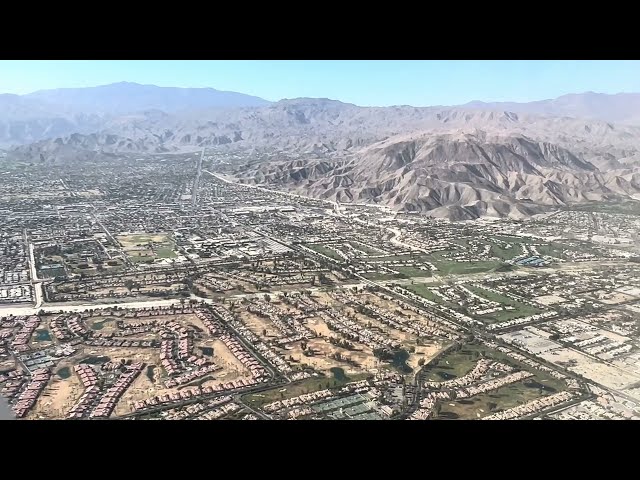 Daytime Approach and Landing at Palm Springs Airport - 10/12/23