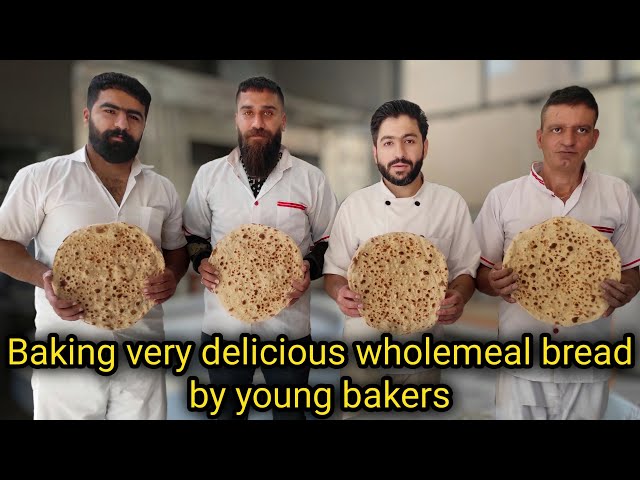 baking wholemeal bread|baking iranian bread in Isfahan